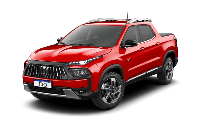 Fiat Toro 2022 Vermelho, vista lateral, seminovo