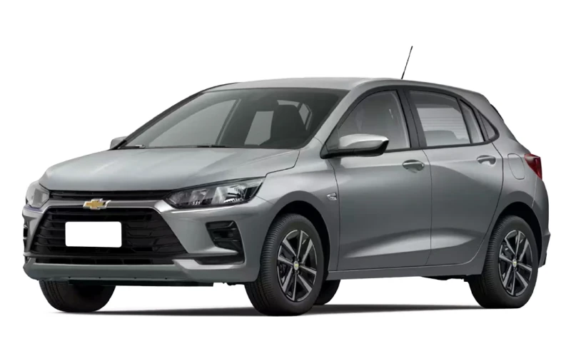 Chevrolet Onix 2022 Prata, vista lateral, seminovo